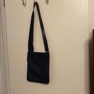 Ladies Navy Blue Crossbody Leather Bag